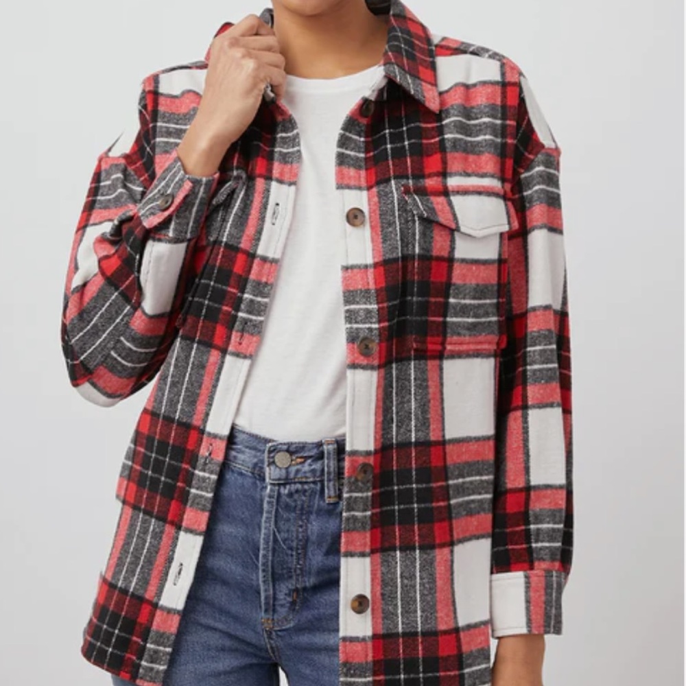 Rails red plaid Shacket